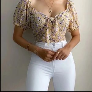 Cute floral crop top